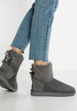 UGG MINI BAILEY BOW - Classic Ankle Boots - Grey