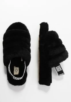 UGG FLUFF YEAH SLIDE - Platform Sandals - Black -UGG Shop 1efe3eb0aec84598baca154f0bf46129