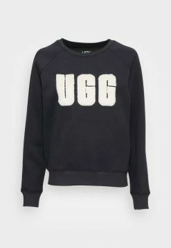 UGG MADELINE FUZZY LOGO CREWNECK - Sweatshirt - Black / Cream -UGG Shop 3e29adab0bdf45baa9e31452609578fb
