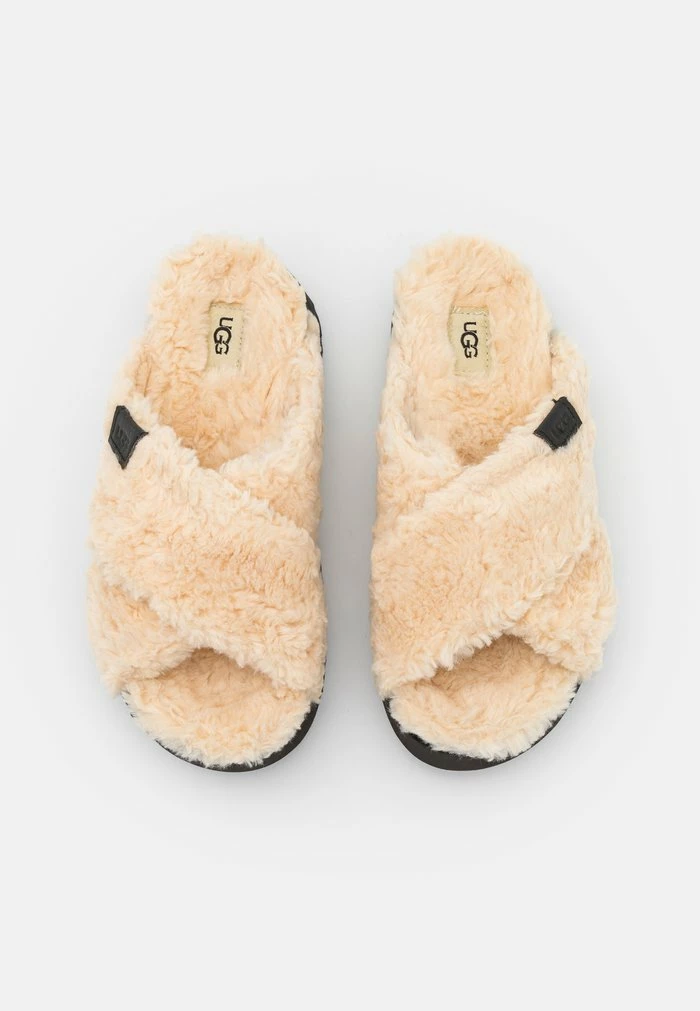 FUZZ SUGAR CROSS SLIDE - Mules - natural/black UGG FUZZ SUGAR CROSS SLIDE - Mules - Natural/black -UGG Shop 47bc89aabed64da49d3876dd68acd7fb
