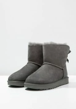 UGG MINI BAILEY BOW - Classic Ankle Boots - Grey -UGG Shop 525dc8735edb46f7804c2d07d49bc97e