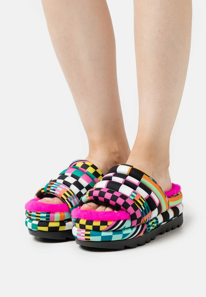 MAXI CHECKS SLIDE - Heeled mules - black/multi-coloured UGG MAXI CHECKS SLIDE - Heeled Mules - Black/multi-coloured -UGG Shop 53dce58ded8a4e4196f9ba3e3003fb5f