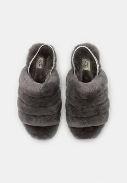 UGG FLUFF YEAH SLIDE - Slippers - Charcoal -UGG Shop 6136d4be5a56437e9809fd5f1315ce87