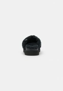 UGG FUZZ SUGAR CROSS SLIDE - Slippers - Black -UGG Shop 7e084cf95197443b8ada515813171fac