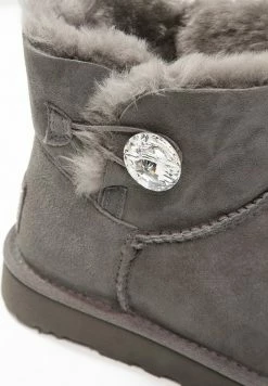 UGG MINI BAILEY BUTTON BLING - Classic Ankle Boots - Grey 6 UGG MINI BAILEY BUTTON BLING - Classic Ankle Boots - Grey -UGG Shop a6ff4a5f1c584de0a5054bb79874cde7