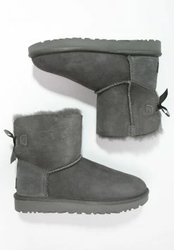 UGG MINI BAILEY BOW - Classic Ankle Boots - Grey -UGG Shop a9c3523a6a8d4e6b9251700f6f33cbbb