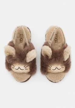 UGG FLUFF YEAH SLIDE LION STUFFIE - Platform Sandals - Sand/chocolate -UGG Shop b4ae53c7af2c4c64abaee7459f463f39