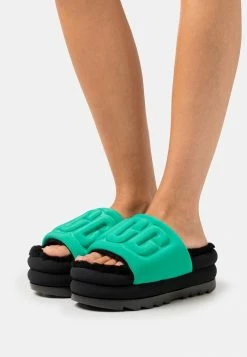 UGG MAXI GRAPHIC SLIDE - Heeled Mules - Emerald Green/black