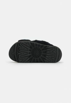 UGG FUZZ SUGAR CROSS SLIDE - Slippers - Black -UGG Shop cba4ff02560440928a8ae21d823ff58a