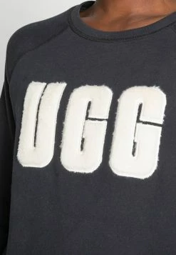 UGG MADELINE FUZZY LOGO CREWNECK - Sweatshirt - Black / Cream -UGG Shop e71533e472c6425c97d4eb251e54df45